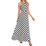 Ruffle Hem Halter Neck Maxi Dress - Objet D'Art