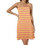 aut med diam print Drawstring Neck Sleeveless Dress (Model D68) - Objet D'Art