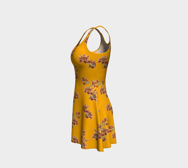 Orange Lily Flare Dress - Objet D'Art