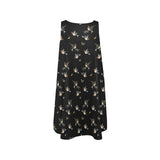 robins in flight print 5 Sleeveless A-Line Pocket Dress (Model D57) - Objet D'Art