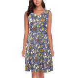 grk butterfly print 2 Chryseis Sleeveless Pleated Dress(Model D07) - Objet D'Art