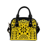 Yellow Papel Picado Shoulder Handbag (Model 1634) - Objet D'Art