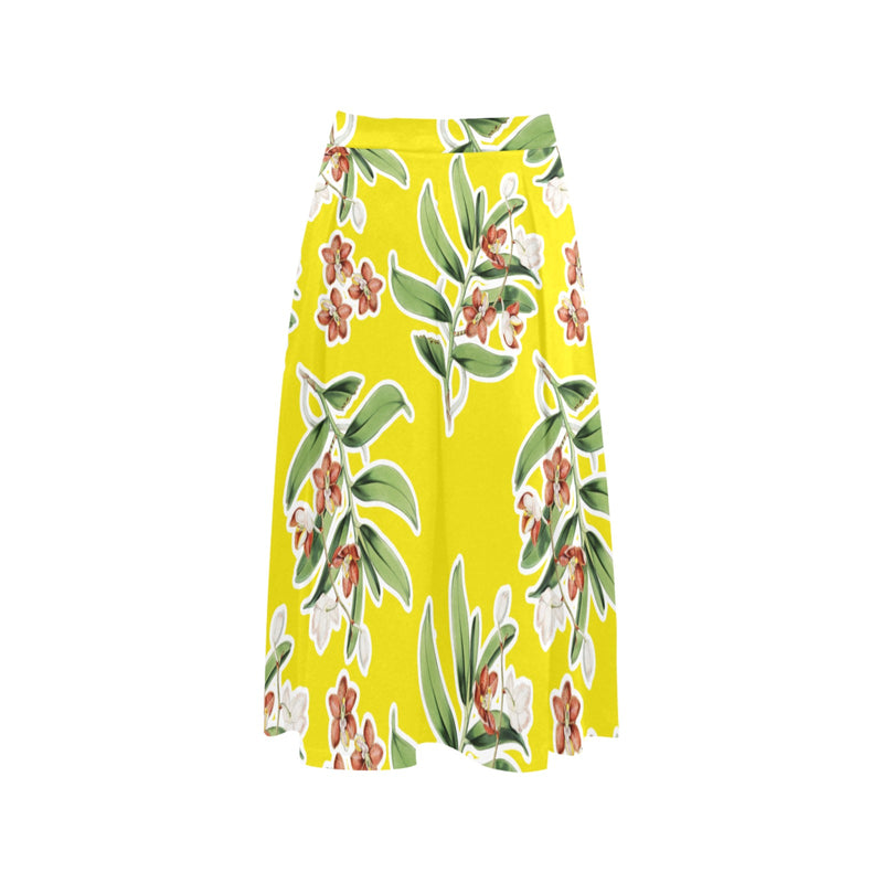 Floral Mnemosyne Women's Crepe Skirt (Model D16) - Objet D'Art