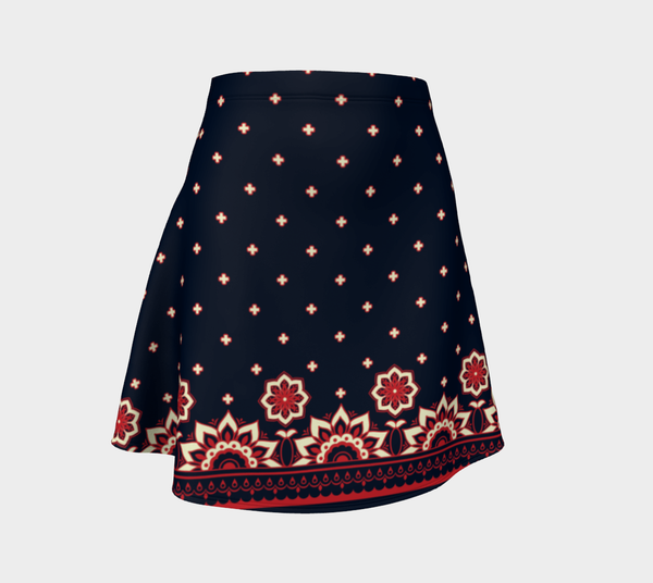 Arabesque Print Flare Skirt - Objet D'Art