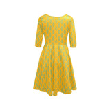 dark continent print 3 Half Sleeve Skater Dress (Model D61) - Objet D'Art