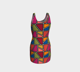 Painted Window Pane Bodycon Dress - Objet D'Art