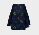 Polyglot Cycle Print Flare  Skirt - Objet D'Art