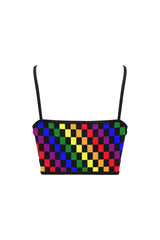 undefined Women's Spaghetti Strap Crop Top (Model T67) - Objet D'Art