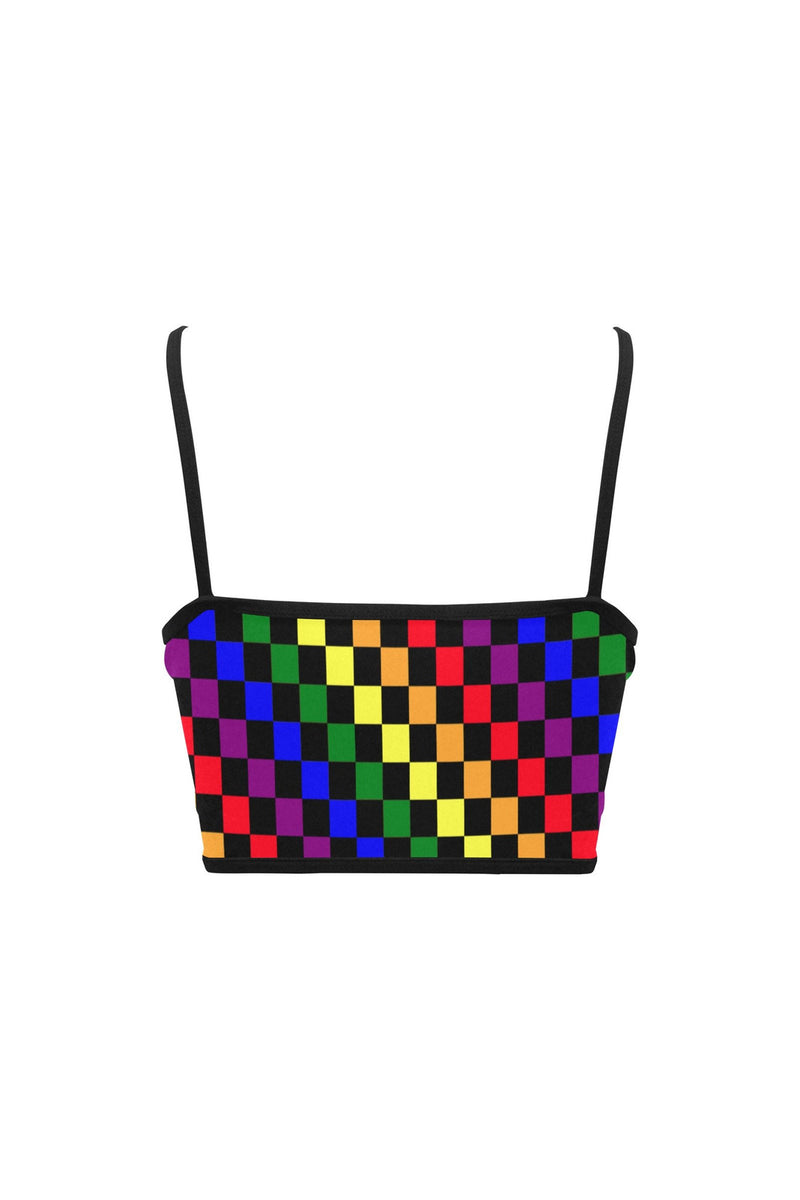 undefined Women's Spaghetti Strap Crop Top (Model T67) - Objet D'Art