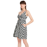 Spaghetti Strap Sleeveless Falred Hem Short Dress - Objet D'Art