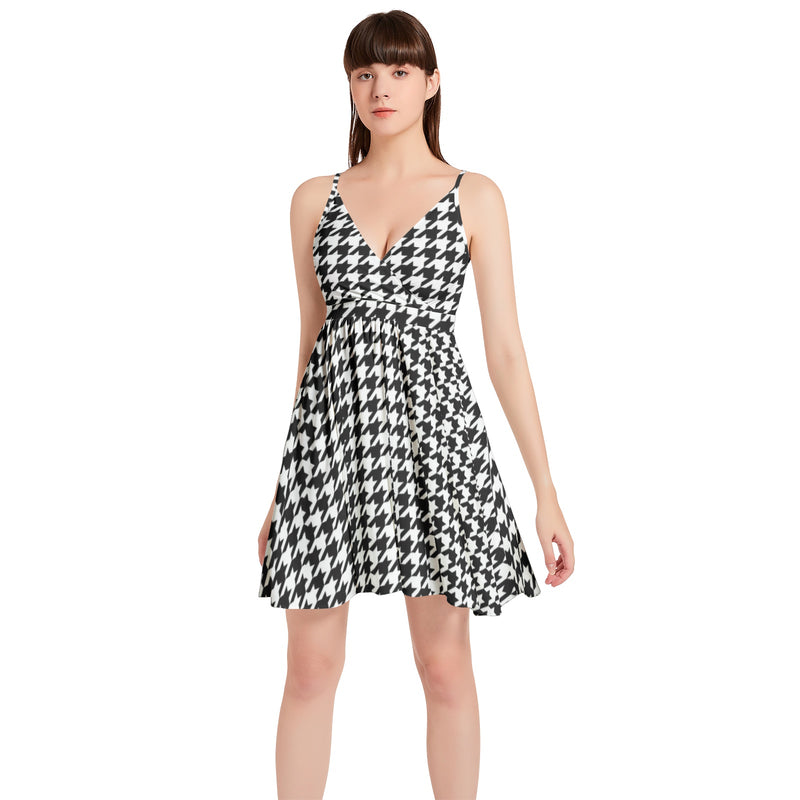 Spaghetti Strap Sleeveless Falred Hem Short Dress - Objet D'Art