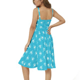 Sleeveless Square Neck Flare Hem Midi Dress - Objet D'Art