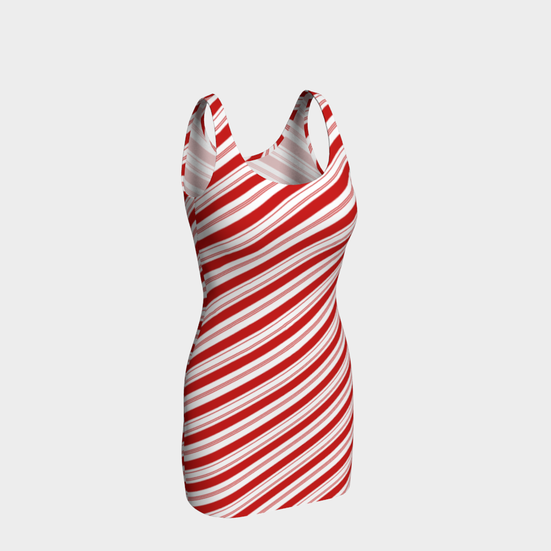 Peppermint Candy Cane Striped Bodycon Dress - Objet D'Art