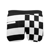 black 2 9k Men's Swim Trunks with Zipper Pocket (Model L71) - Objet D'Art