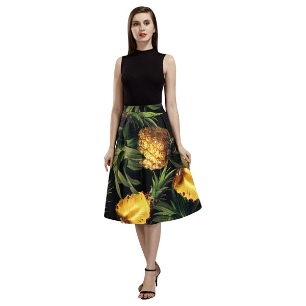 Pineapple Midnight Mnemosyne Women's Crepe Skirt - Objet D'Art