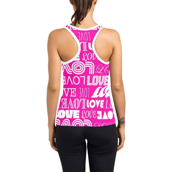 love print 9A Women's Racerback Tank Top (Model T60) - Objet D'Art