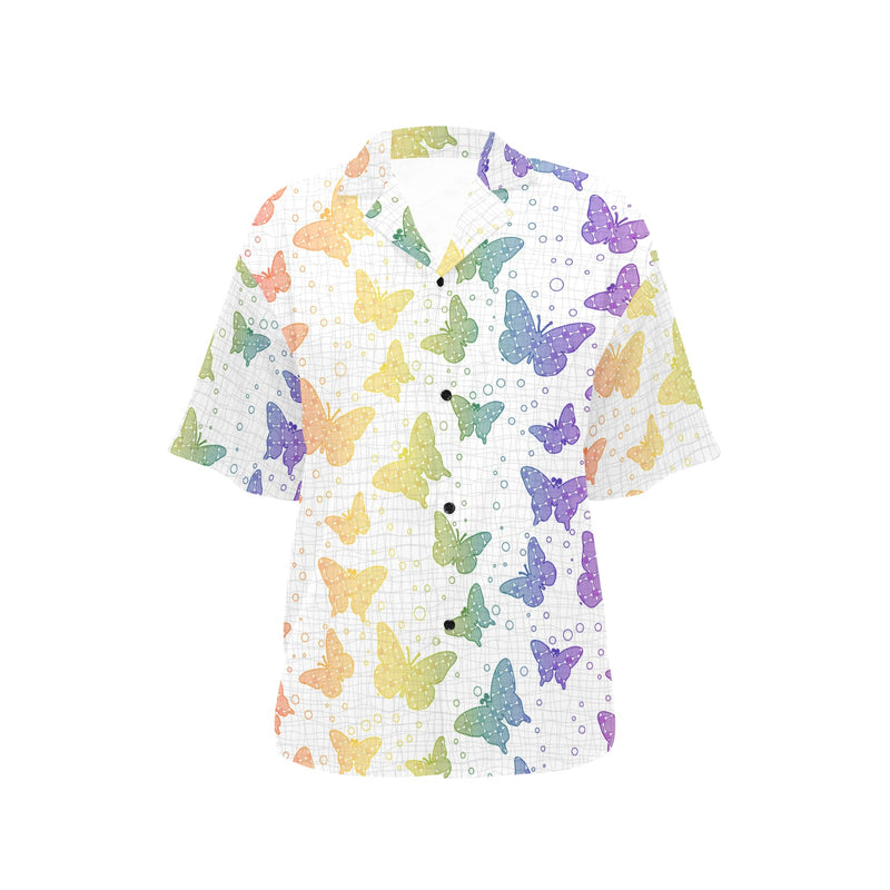 red hot hearts print All Over Print Hawaiian Shirt for Women (Model T58) - Objet D'Art