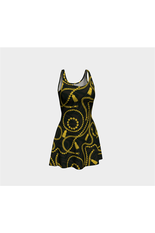Gold Chain Flare Dress - Objet D'Art