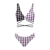 lav 3 print 3A Cross String Bikini Set (Model S29) - Objet D'Art