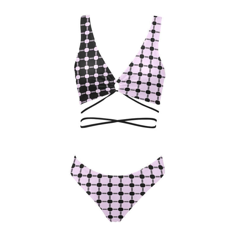 lav 3 print 3A Cross String Bikini Set (Model S29) - Objet D'Art