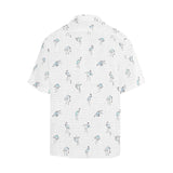 crane 4 wavy grid hokusai print Hawaiian Shirt (Model T58) - Objet D'Art