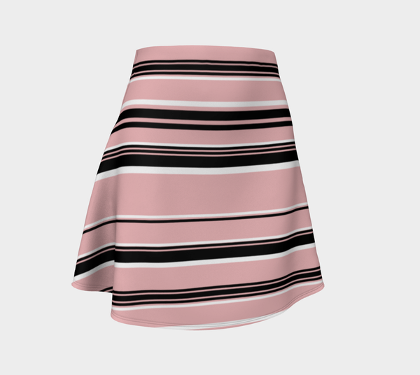 Pink Striped Flare Skirt - Objet D'Art