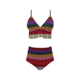 Snakeskin Ruffle Hem Bikini Swimsuit - Objet D'Art