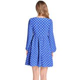 Polkadots Lantern Sleeve Deep V-Neck Short Dress - Objet D'Art