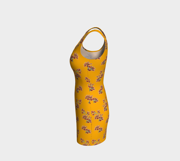 Orange Lily Bodycon Dress - Objet D'Art