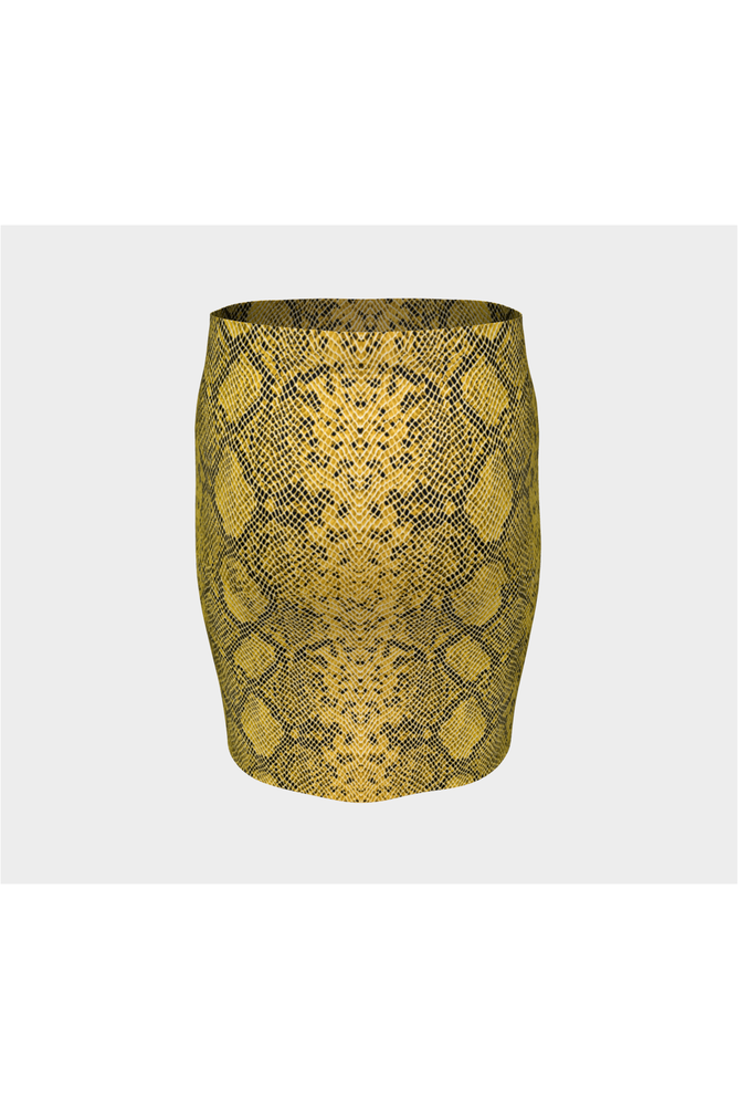 Gold Snakeskin Fitted Skirt - Objet D'Art Online Retail Store