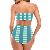 MARINE SCHEME PRINT 2 Chest Wrap Bikini Swimsuit (Model S36) - Objet D'Art