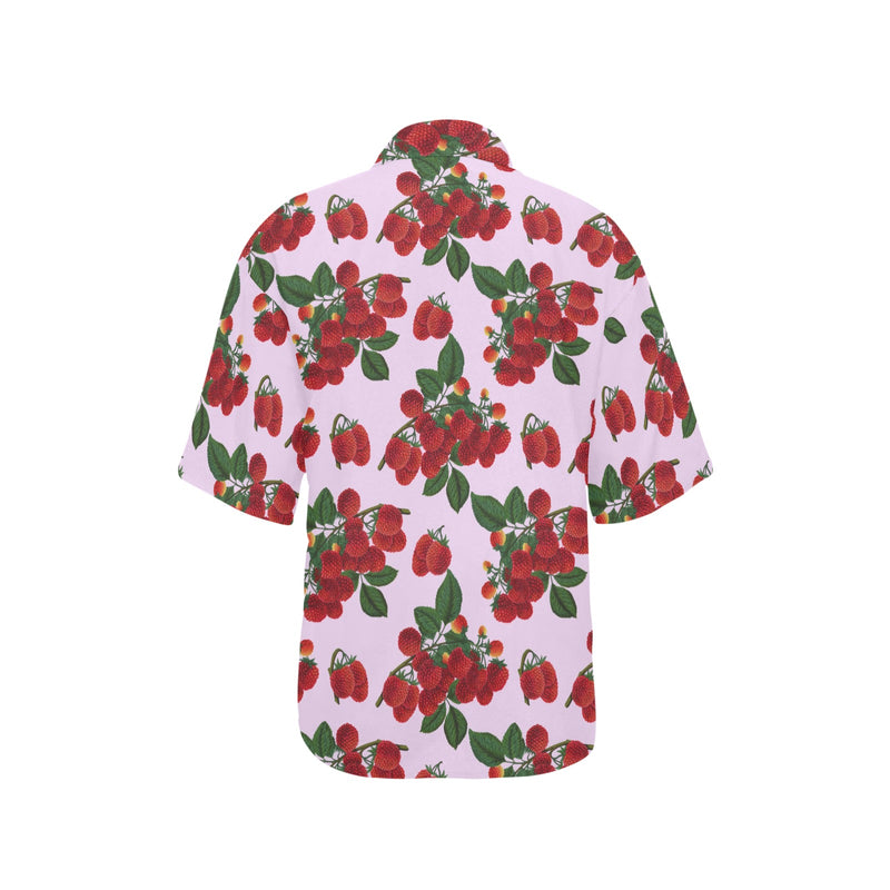 lav rasp print 2 All Over Print Hawaiian Shirt for Women (Model T58) - Objet D'Art