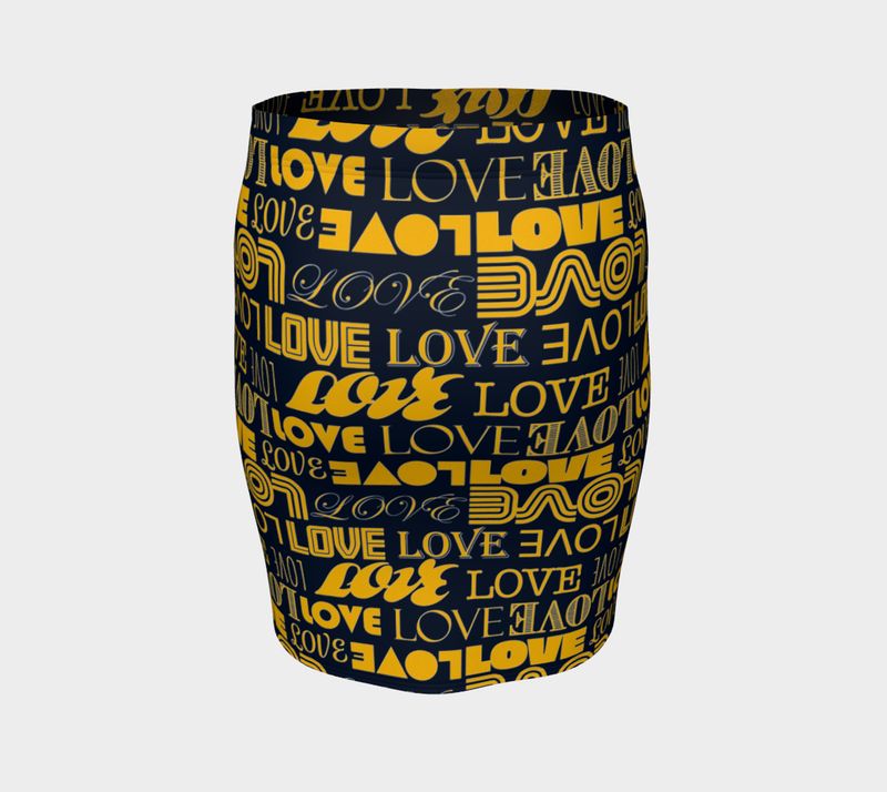 Love Printed Fitted Skirt - Objet D'Art