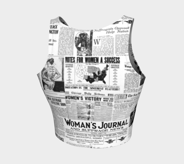 Women's Suffrage Newspaper Print Athletic Top - Objet D'Art