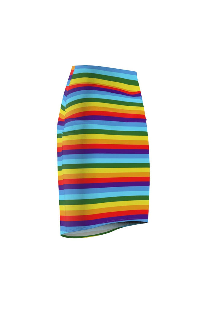 Rainbow Colored Women's Pencil Skirt - Objet D'Art