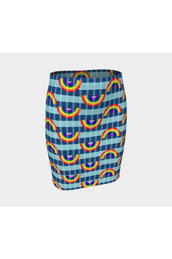 Striped Rainbows Fitted Skirt - Objet D'Art