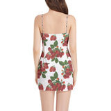 Raspberry Parfait Sleeveless Square Neckline Spaghetti Strap Mini Dress - Objet D'Art