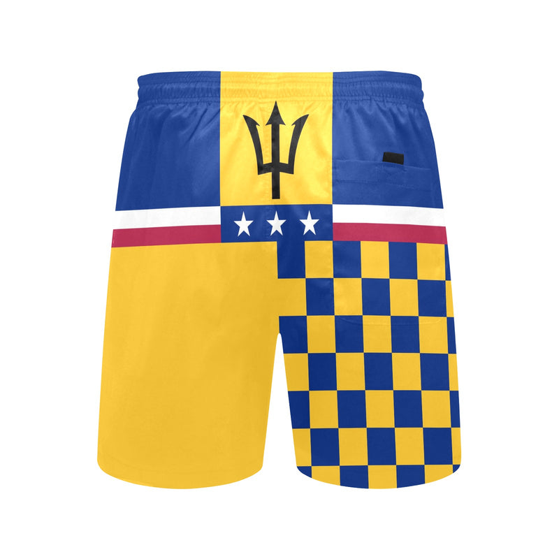 Barbados USA Men's Mid-Length Beach Short - Objet D'Art