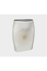 Creme Mandala Fitted Skirt - Objet D'Art