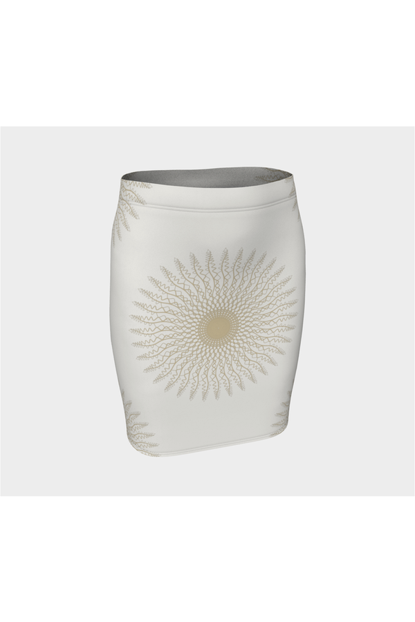 Creme Mandala Fitted Skirt - Objet D'Art