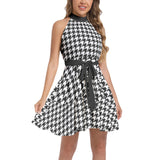 Ruffle Hem Belted Halter Dress - Objet D'Art