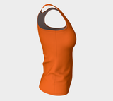 Orange Floral Fitted Tank Top - Objet D'Art