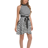 Ruffle Hem Belted Halter Dress - Objet D'Art
