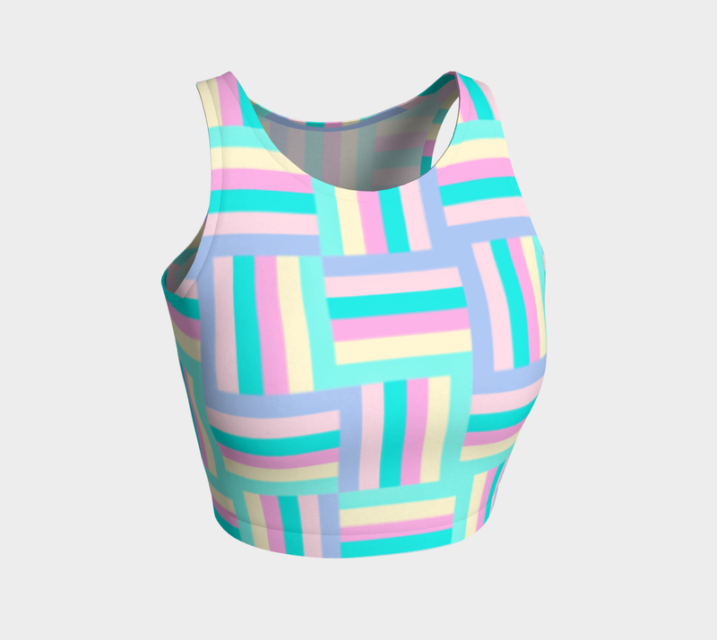 Multicolored Pastel Athletic Crop Top - Objet D'Art