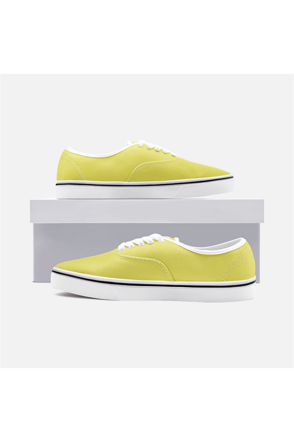 Avocado Yellow Unisex Canvas Sneakers - Objet D'Art