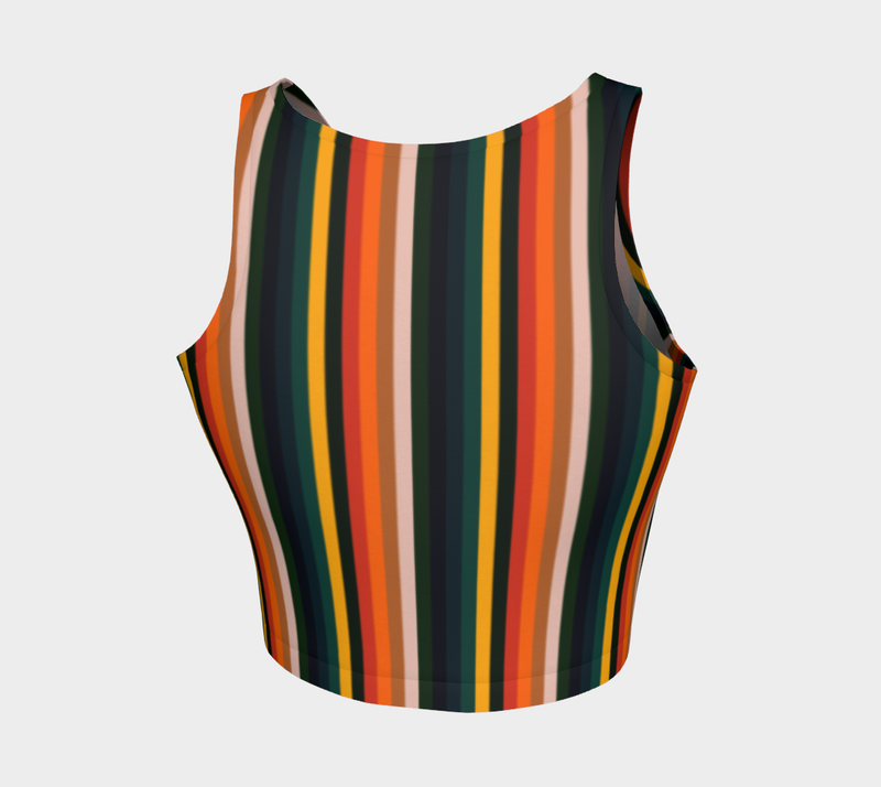 Vintage Striped Athletic Crop Top - Objet D'Art