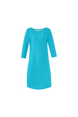 Blue Atoll Rhea Loose Round Neck Dress - Objet D'Art
