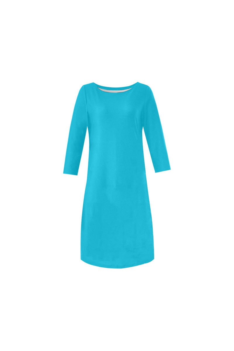 Blue Atoll Rhea Loose Round Neck Dress - Objet D'Art