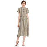 Drawstring Waist A-line Flared Midi Dress - Objet D'Art