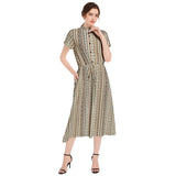 Drawstring Waist A-line Flared Midi Dress - Objet D'Art